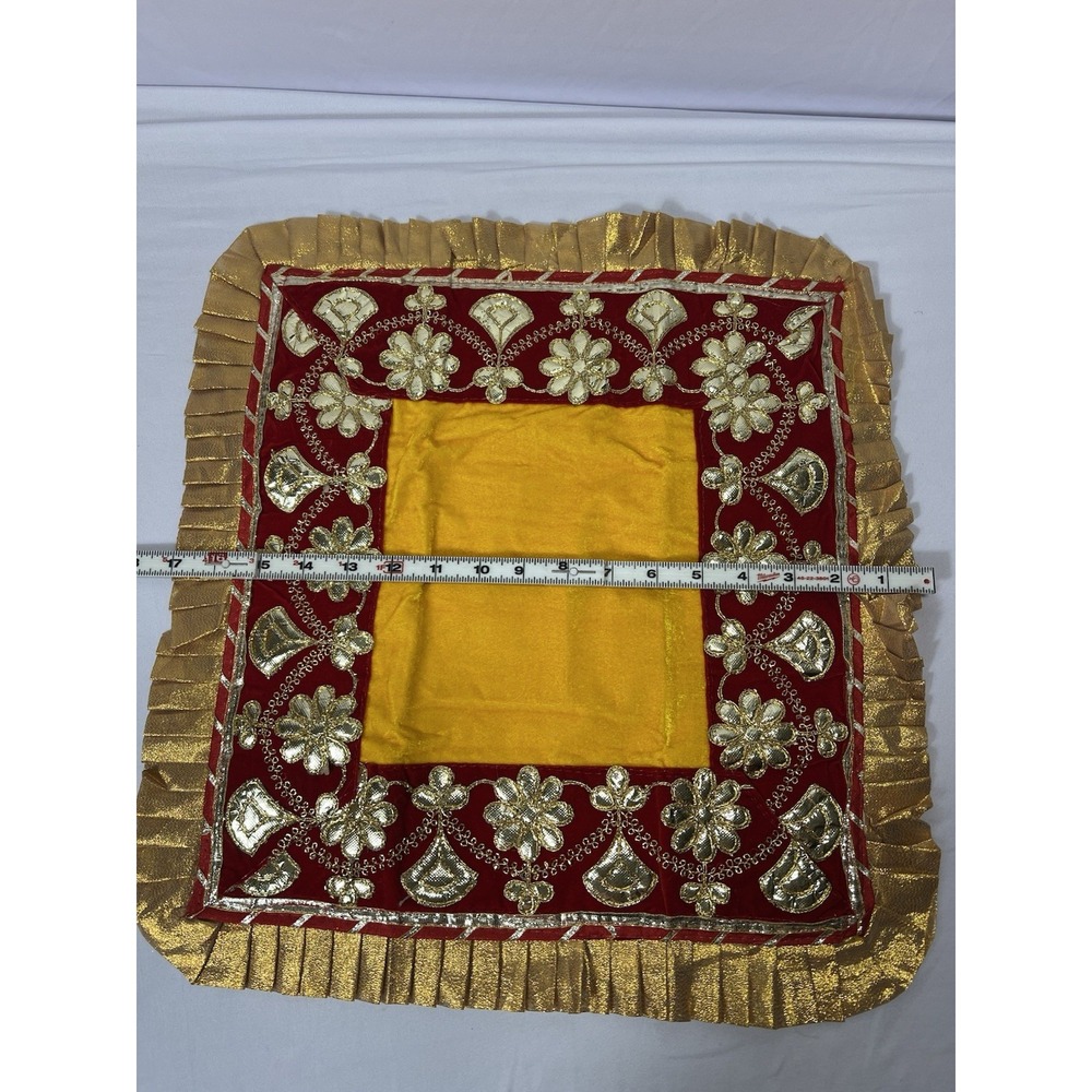 Decorative Mat Aasan Velvet Pooja Cloth Large Decorative Cloth (Size 17x17" - Picture 2 of 5